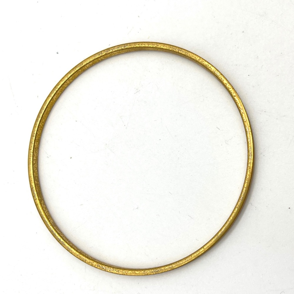 Monet Gold Tone Brushed Textured Bangle Bracelet Vintage Signed 7.75 Inch - Picture 2 of 5